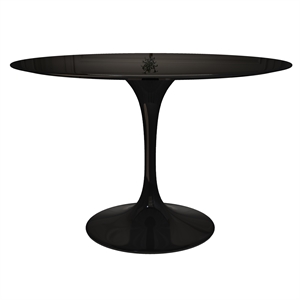 Aron Living Rose 48&quot Round Fiberglass and Metal Dining Table in Black