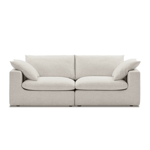 Aron Living Duke 84&quot 2 Seater Deep Seat Sectional Sofa in White