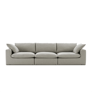 Aron Living Duke 119&quot 3 Seater Deep Seat Sectional Sofa in Gray