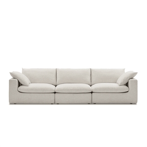 Aron Living Duke 119&quot 3 Seater Deep Seat Sectional Sofa in White