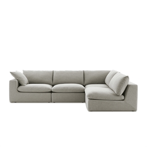 Aron Living Duke 154&quot 4 Seater Deep Seat Sectional Sofa in Gray
