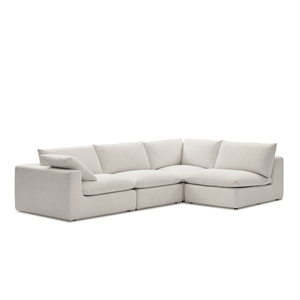 Aron Living Duke 154&quot 4 Seater Deep Seat Sectional Sofa in White