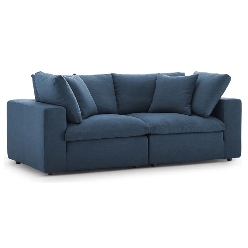 Aron Living Haven 2 Seater Sectional Sofa in Azure