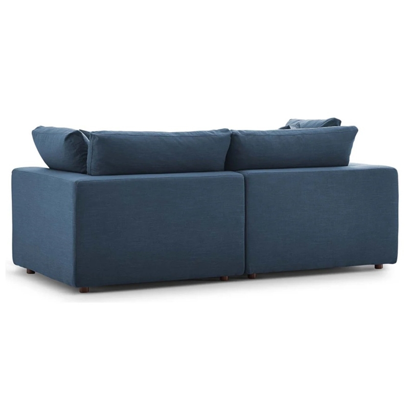 Aron Living Haven 2 Seater Sectional Sofa in Azure