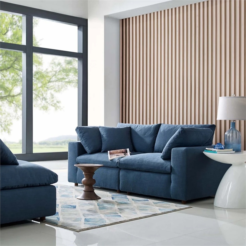 Aron Living Haven 2 Seater Sectional Sofa in Azure