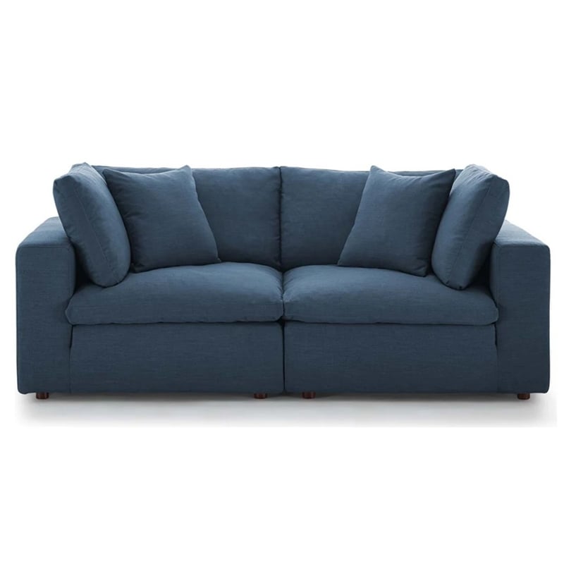 Aron Living Haven 2 Seater Sectional Sofa in Azure