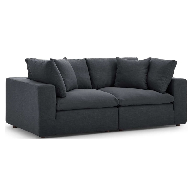 Aron Living Haven 2 Seater Sectional Sofa in Gray