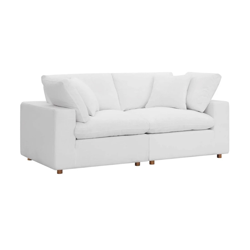 Aron Living Haven 2 Seater Sectional Sofa in White