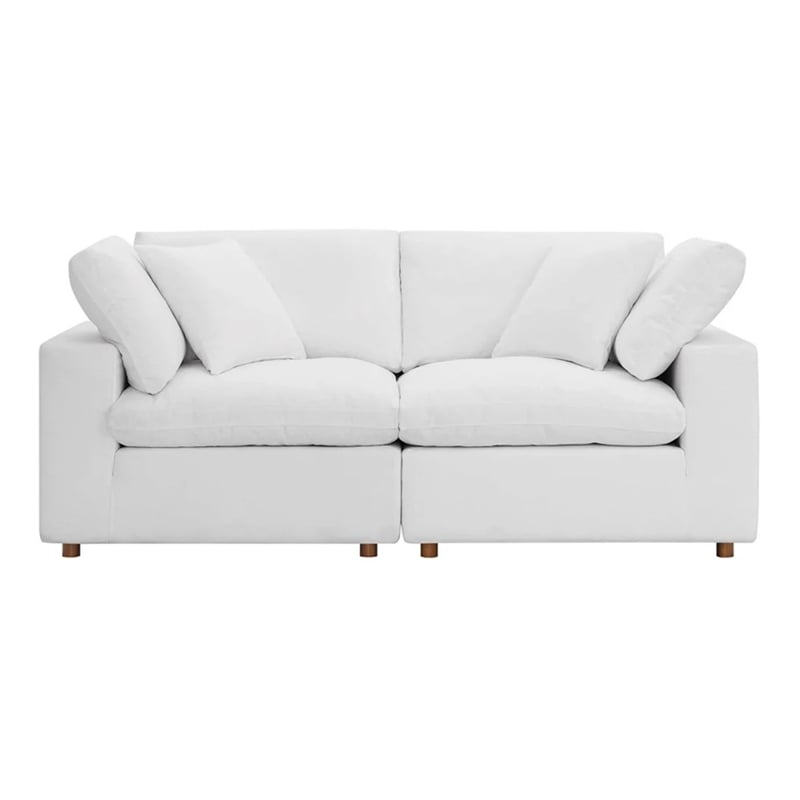 Aron Living Haven 2 Seater Sectional Sofa in White