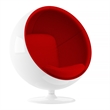 Aron Living Ball Chair & Ottoman in Red