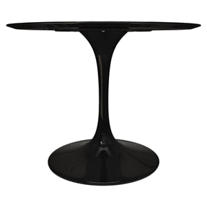 Aron Living Rose 42&quot Round Fiberglass and Metal Dining Table in Black