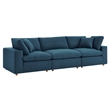 Aron Living Haven 3 Seater Sectional Sofa With Ottoman in Azure