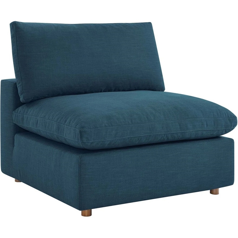 Aron Living Haven 3 Seater Sectional Sofa With Ottoman in Azure