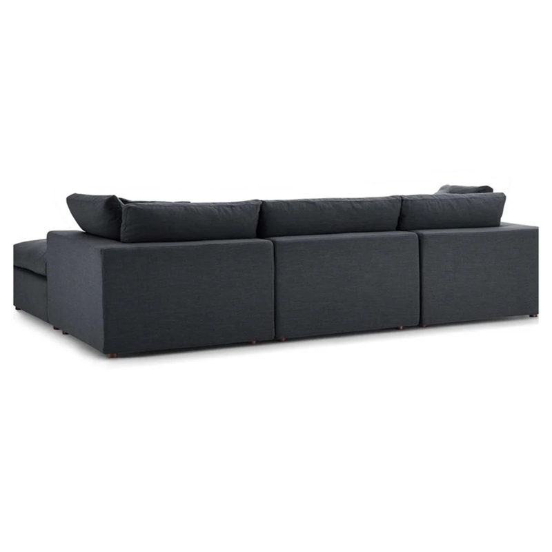 Aron Living Haven 3 Seater Sectional Sofa With Ottoman in Gray
