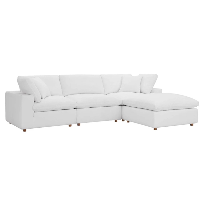 Aron Living Haven 3 Seater Sectional Sofa With Ottoman in White