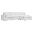 Aron Living Haven 3 Seater Sectional Sofa With Ottoman in White