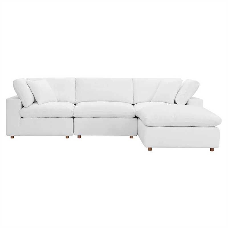 Aron Living Haven 3 Seater Sectional Sofa With Ottoman in White