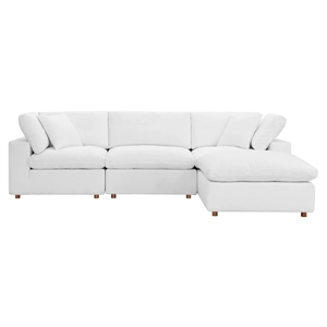 Aron Living Haven 3 Seater Sectional Sofa With Ottoman in White