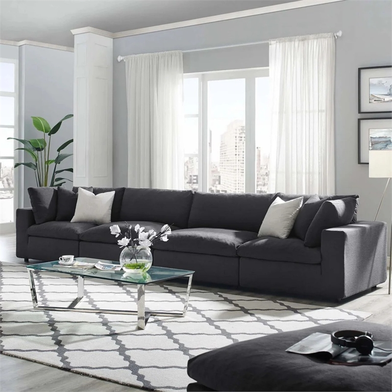 Aron Living Haven 4 Seater Sectional Sofa in Gray