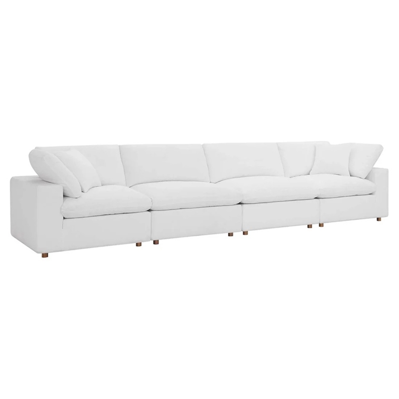 Aron Living Haven 4 Seater Sectional Sofa in White