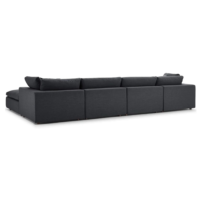 Aron Living Haven 4 Seater Sectional Sofa With Ottoman in Gray