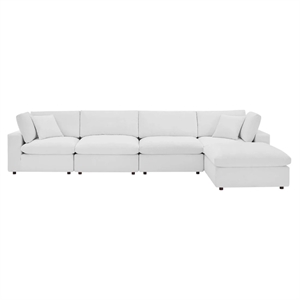 Aron Living Haven 4 Seater Sectional Sofa With Ottoman in White