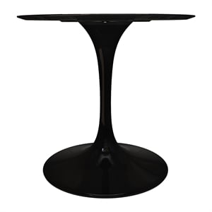 Aron Living Rose 32&quot Round Fiberglass and Metal Dining Table in Black