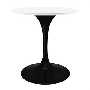 Aron Living Rose 32&quot Round Fiberglass and Metal Dining Table in White/Black