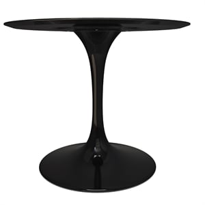 Aron Living Rose 36&quot Round Fiberglass and Metal Dining Table in Black