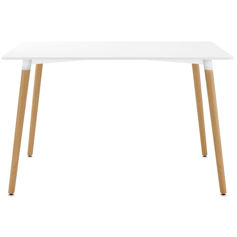 Aron Living Vincent Dining Table & Set of 4 Plastic Chairs in White
