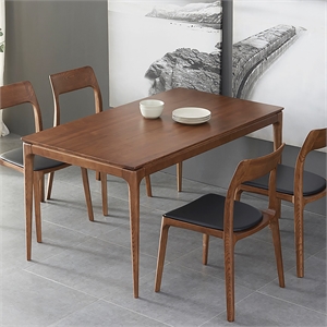 Aron Living 71&quot H Dining Table & Set of 4 Chairs in Walnut