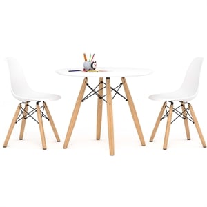 Aron Living 23&quot Pyramid Kids Table & Set of 2 Plastic Chairs in White