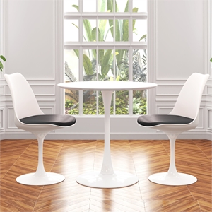 Aron Living Rose 36&quot Wood Top Dining Table & Set of 2 Chairs in Black