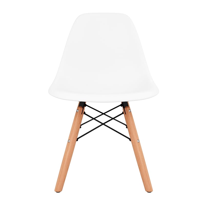 Aron Living Rose Wood Top Kids Table & Set of 2 Plastic Chairs in White