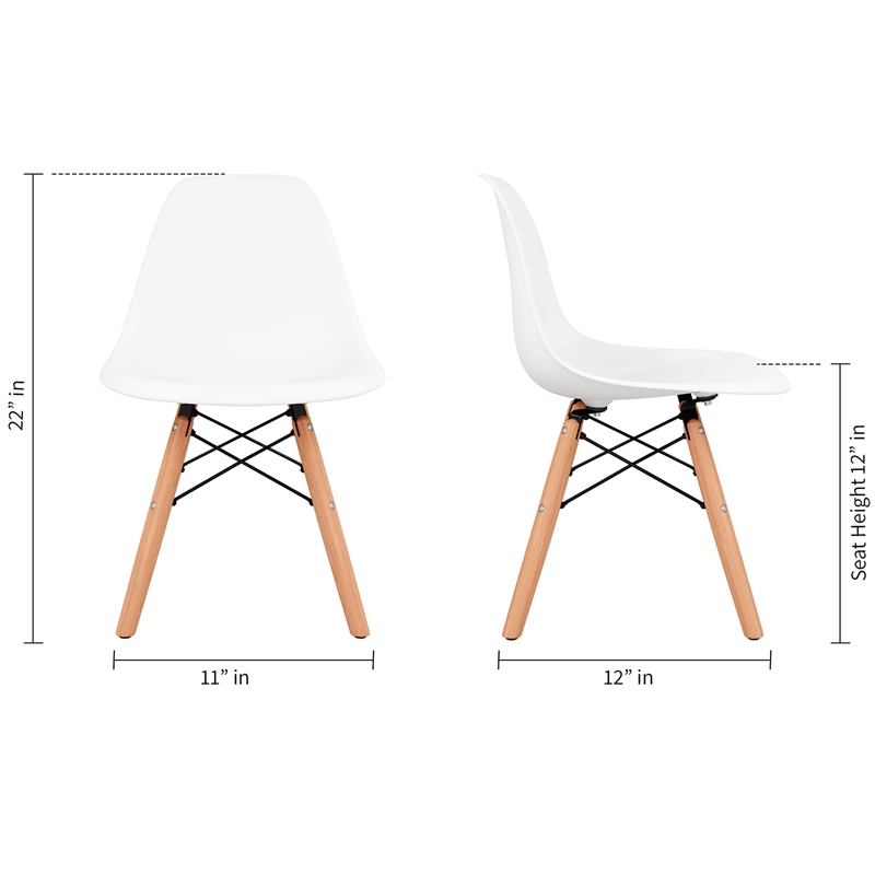 Aron Living Rose Wood Top Kids Table & Set of 2 Plastic Chairs in White