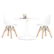 Aron Living Rose Wood Top Kids Table & Set of 2 Plastic Chairs in White