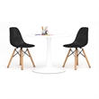 Aron Living Rose Wood Top Kids Table & Set of 2 Plastic Chairs in Black