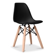 Aron Living Rose Wood Top Kids Table & Set of 4 Plastic Chairs in Black