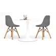 Aron Living Rose Wood Top Kids Table & Set of 2 Plastic Chairs in Gray