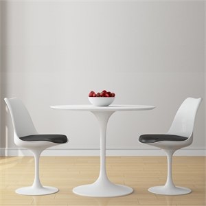 Aron Living Rose 36&quot Fiberglass Dining Table & Set of 2 Chairs in Black