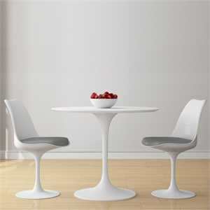 Aron Living Rose 36&quot Fiberglass Dining Table & Set of 2 Chairs in Gray