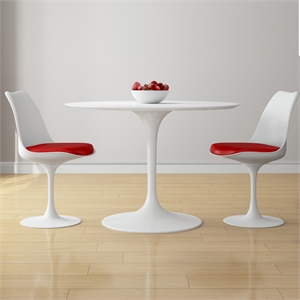 Aron Living Rose 42&quot Fiberglass Dining Table & Set of 2 Chairs in Red