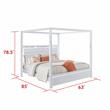Bella Esprit 4-piece Wood Canopy Queen Bedroom Set with LED Lighting in White