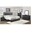 Bella Esprit 5-piece Wood/Faux Leather Bedroom Set with LED Lighting in Black