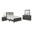 Bella Esprit 4-piece Contemporary Solid Wood Panel Bedroom Set in Gray