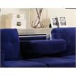Bella Esprit Velvet Fabric Reversible Sectional with Storage Ottoman in Blue