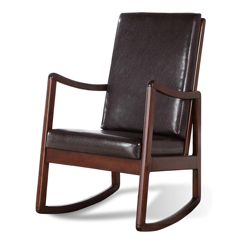 Bella Esprit Transitional Wood Rocking Chair with Cushion in Espresso