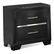 Bella Esprit Pandora 2-Drawer Modern Solid Wood Nightstand in Black
