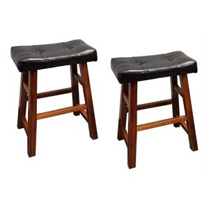 Bella Esprit 24&quot Counter Height Solid Wood Stools in Walnut (Set of 2)