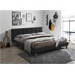 Bella Esprit Solid Wood/ Fabric Tufted Upholstered King Bed in Gray